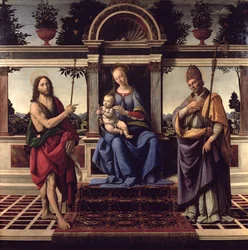 Madonna with the Saints John the Baptist and Donatus, c.1475-83